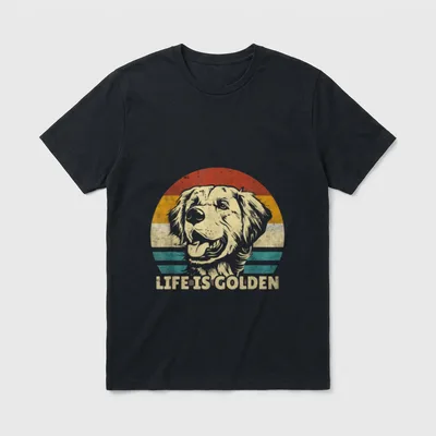Golden Retriever Hund Life T-Shirt – Klassisches T-Shirt in Schwarz