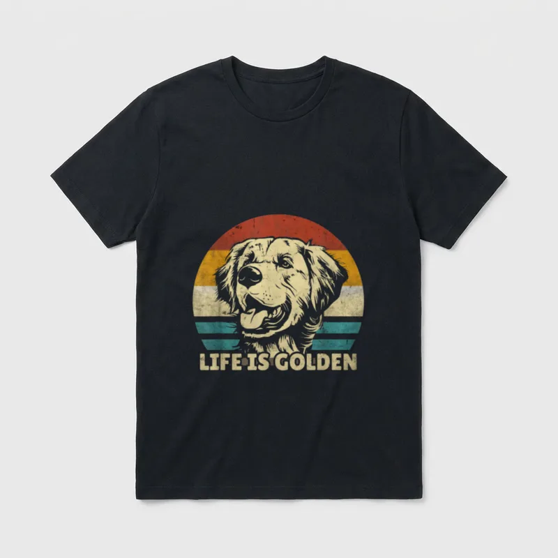 Golden Retriever Hund Life T-Shirt – Klassisches T-Shirt in Schwarz