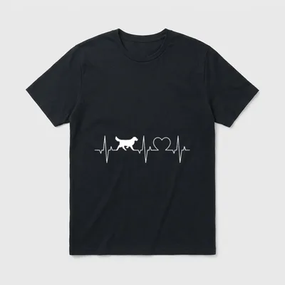 Golden Retriever Herzschlag Goldie T-Shirt – Klassisches T-Shirt in Schwarz