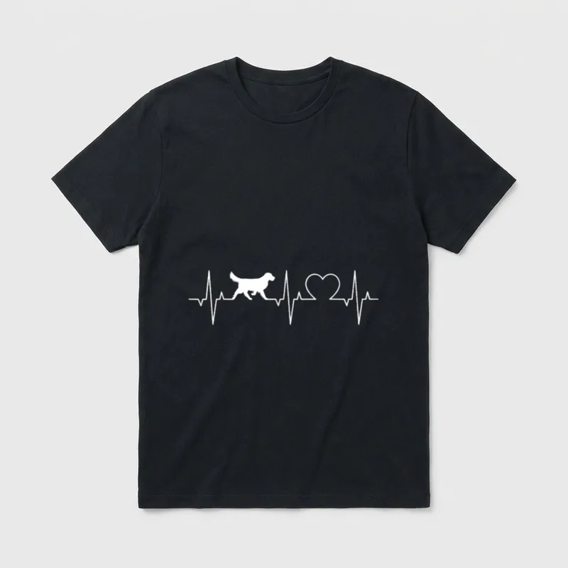 Golden Retriever Herzschlag Goldie T-Shirt – Klassisches T-Shirt in Schwarz