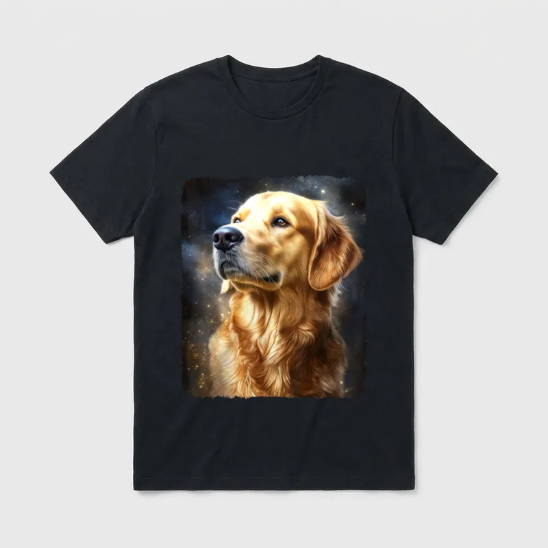 Golden Retriever Hunde Design T-Shirt – Klassisches T-Shirt in Schwarz