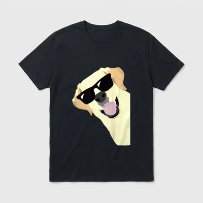 Labrador Golden Retriever T-Shirt 0016 – Klassisches T-Shirt in Schwarz