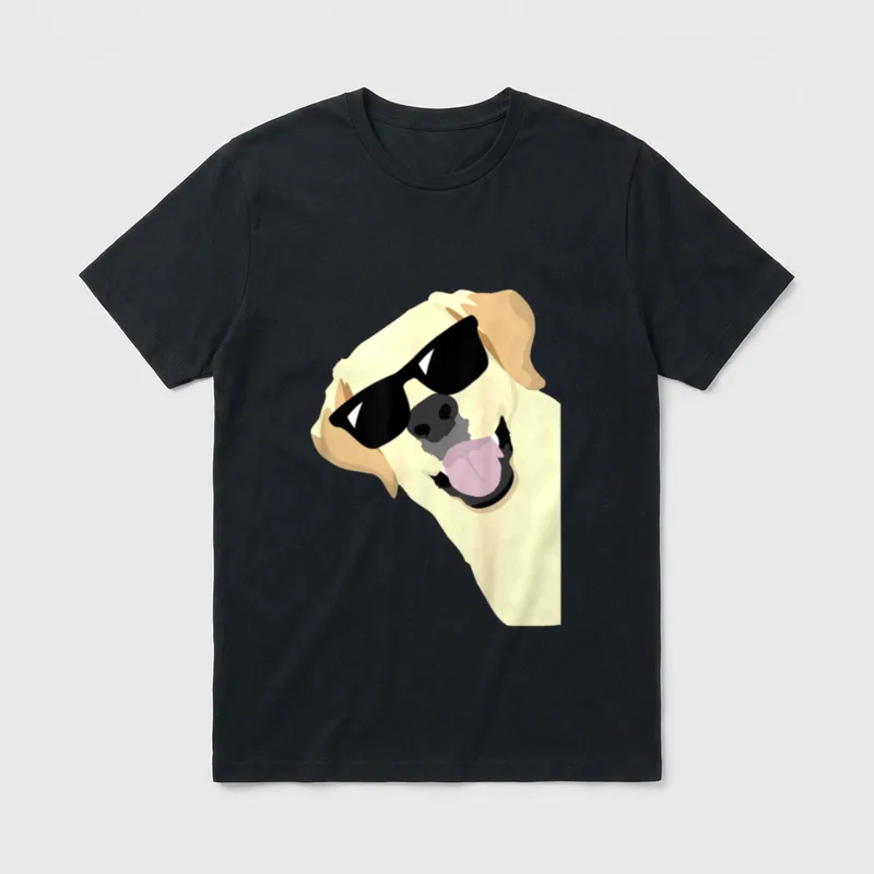 Labrador Golden Retriever T-Shirt 0016 – Klassisches T-Shirt in Schwarz