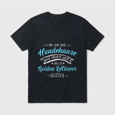 Hundehaare Glitzer Golden Retriever T-Shirt – Klassisches T-Shirt in Schwarz