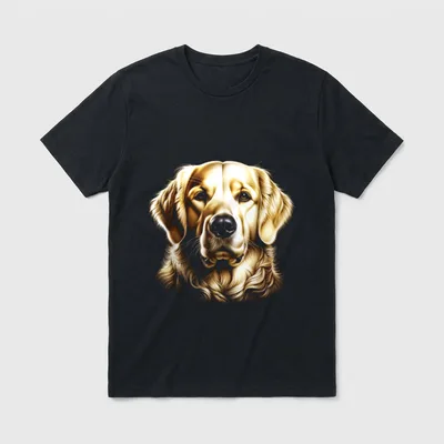 Golden Retriever Kopf T-Shirt – Klassisches T-Shirt in Schwarz