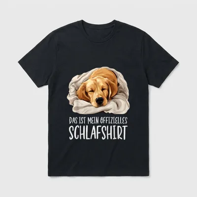 Süßer Hund Offizielles Schlafshirt Golden T-Shirt – Klassisches T-Shirt in Schwarz
