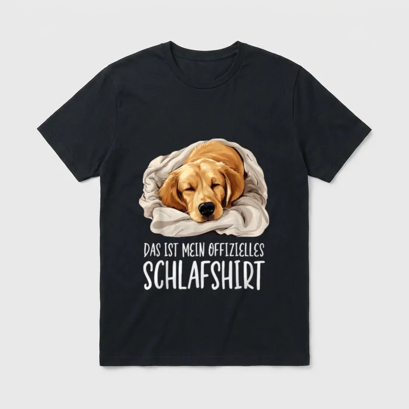 Süßer Hund Offizielles Schlafshirt Golden T-Shirt – Klassisches T-Shirt in Schwarz