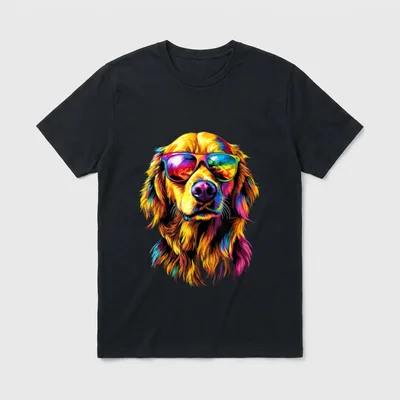 Golden Retriever mit Sonnenbrille T-Shirt – Klassisches T-Shirt in Schwarz