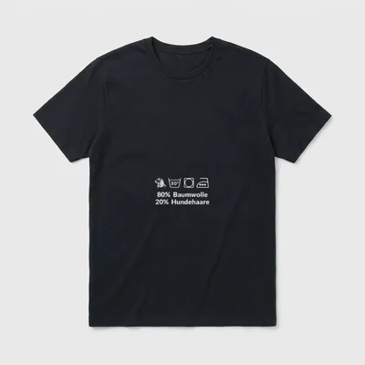 80% Baumwolle 20% Hundehaare T-Shirt – Klassisches T-Shirt in Schwarz