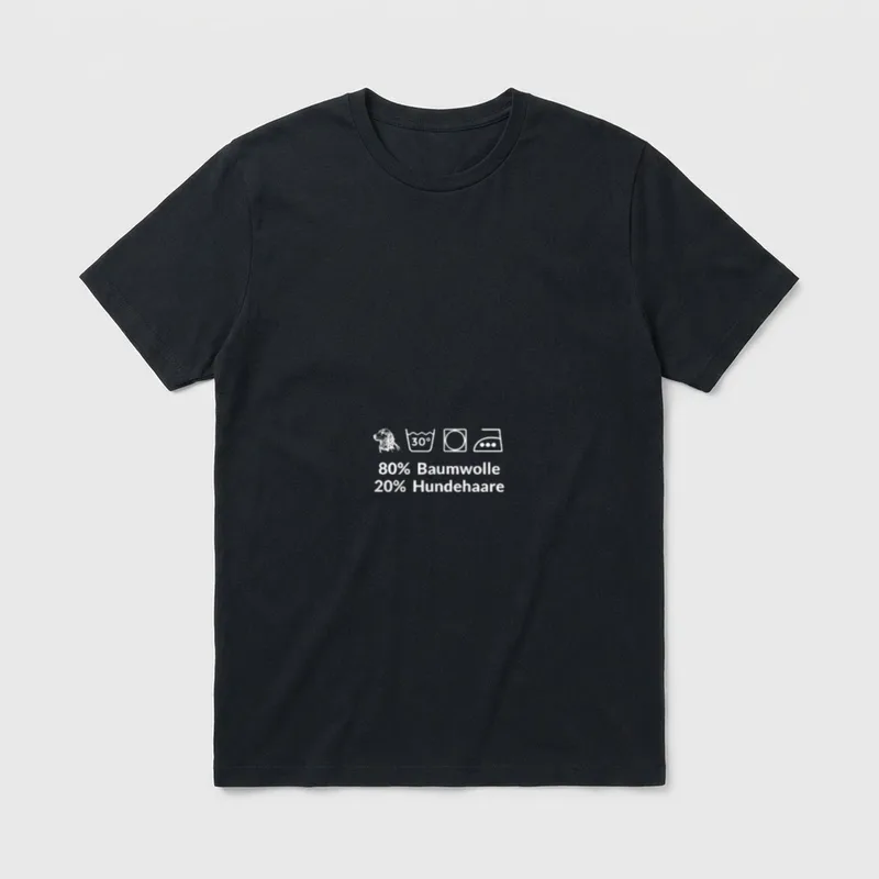 80% Baumwolle 20% Hundehaare T-Shirt – Klassisches T-Shirt in Schwarz