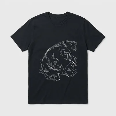 Lustiges Hund Flat Coated T-Shirt – Klassisches T-Shirt in Schwarz