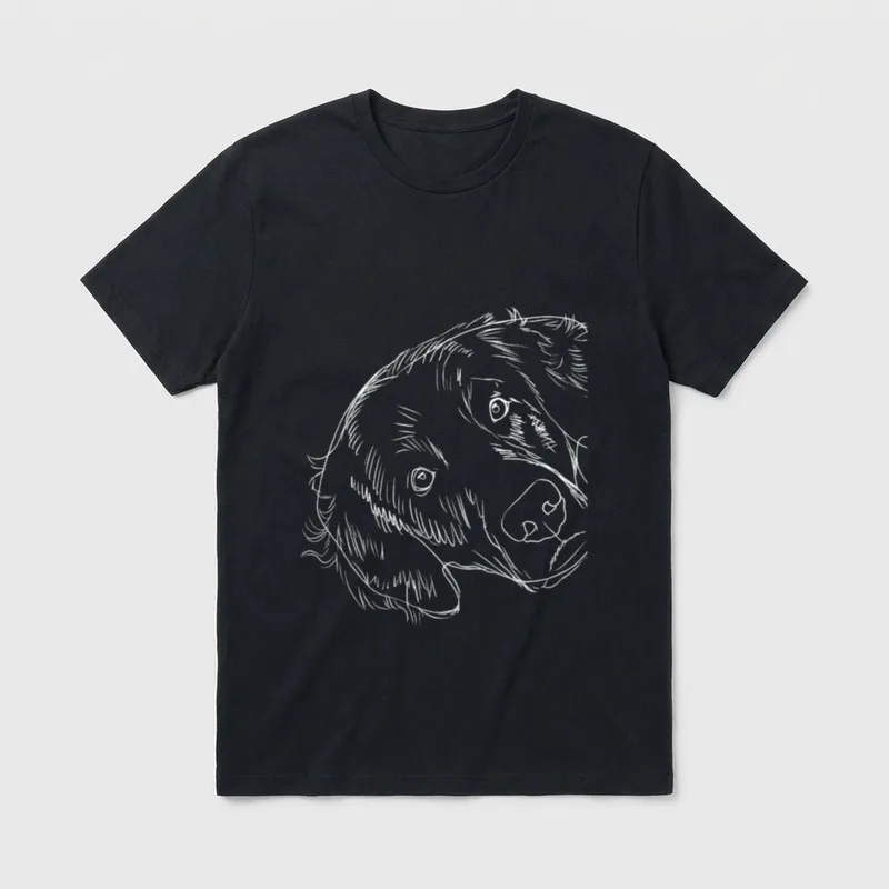 Lustiges Hund Flat Coated T-Shirt – Klassisches T-Shirt in Schwarz