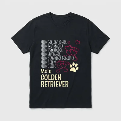 Bekleidung Hunde Besitzer Spruch Golden T-Shirt – Klassisches T-Shirt in Schwarz