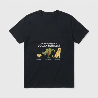 Entwicklung Golden Retriever Evolution T-Shirt – Klassisches T-Shirt in Schwarz