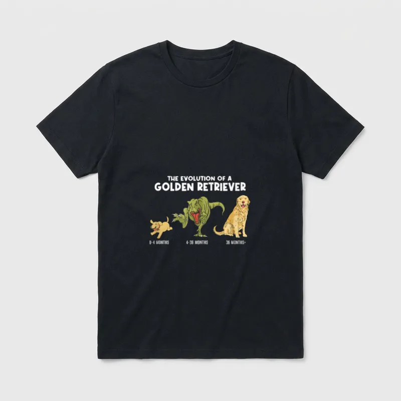 Entwicklung Golden Retriever Evolution T-Shirt – Klassisches T-Shirt in Schwarz