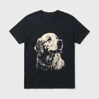 Golden Retriever Hund T-Shirt 0047 – Klassisches T-Shirt in Schwarz