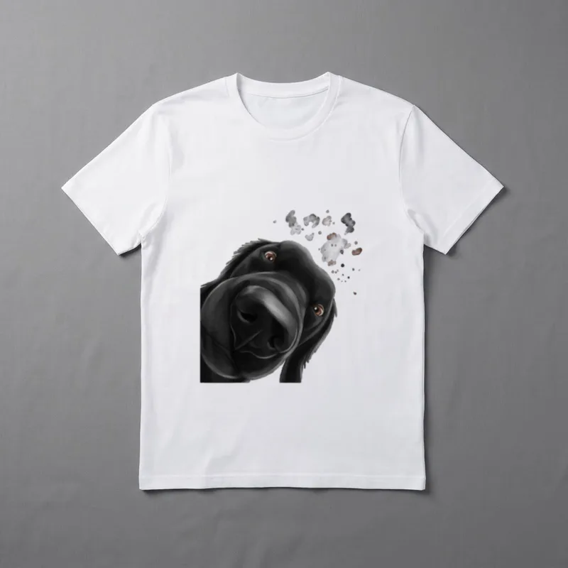 Neugieriger Hund Flat Coated T-Shirt – Klassisches T-Shirt in Schwarz