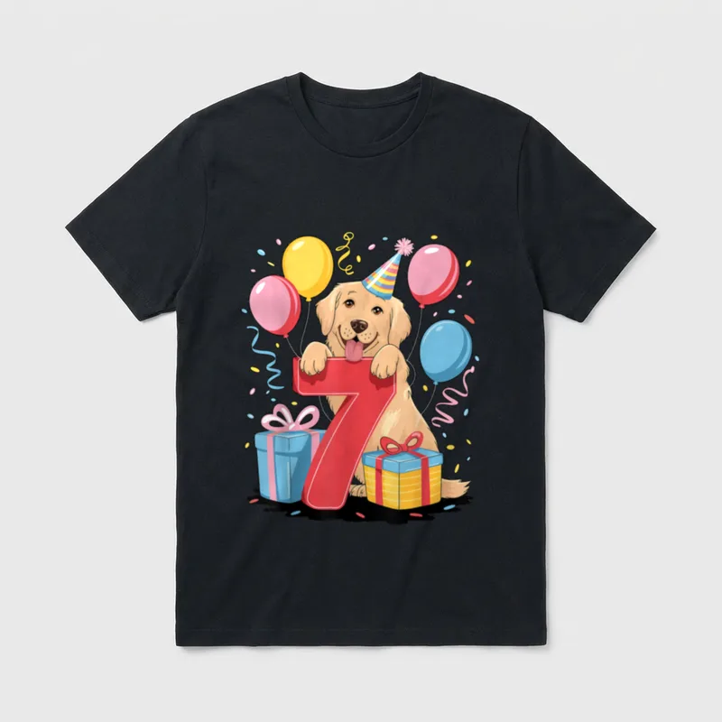 7. Geburtstag Junge Mädchen T-Shirt – Klassisches T-Shirt in Schwarz