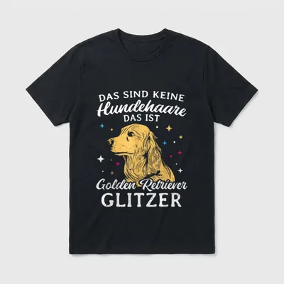 Golden Retriever Glitzer Hundehalter Hundebesitzer T-Shirt – Klassisches T-Shirt in Schwarz