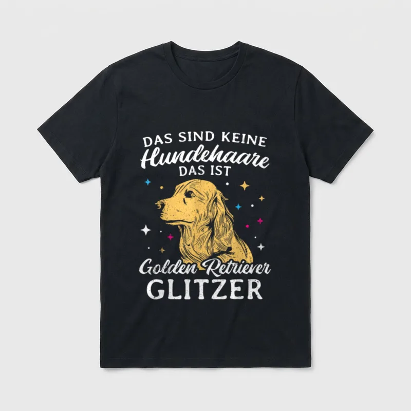 Golden Retriever Glitzer Hundehalter Hundebesitzer T-Shirt – Klassisches T-Shirt in Schwarz