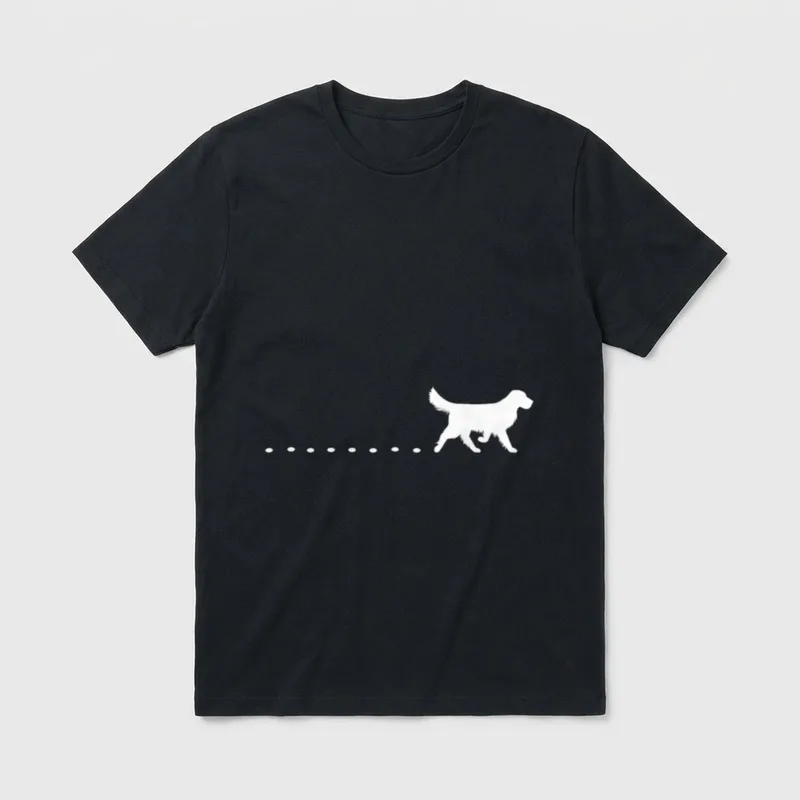 Golden Retriever Hundespur Goldie T-Shirt – Klassisches T-Shirt in Schwarz