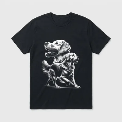 Verspielter Golden Retriever Hund T-Shirt – Klassisches T-Shirt in Schwarz