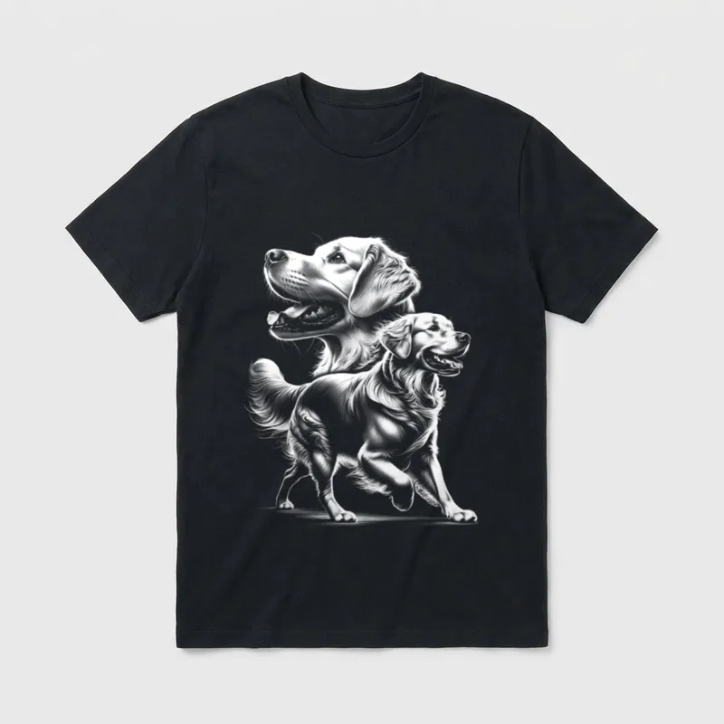 Verspielter Golden Retriever Hund T-Shirt – Klassisches T-Shirt in Schwarz