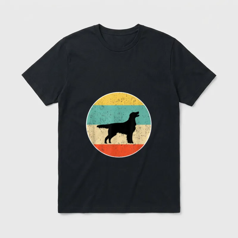 Flachbeschichtetes Retriever Dog T-Shirt – Klassisches T-Shirt in Schwarz