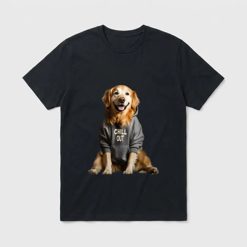 Golden Retriever Chill Dog T-Shirt – Klassisches T-Shirt in Schwarz