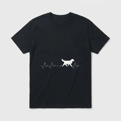 Lustiges Golden Retriever Herzschlag T-Shirt – Klassisches T-Shirt in Schwarz