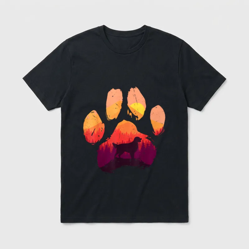 Paw Flat Coated Retriever T-Shirt – Klassisches T-Shirt in Schwarz