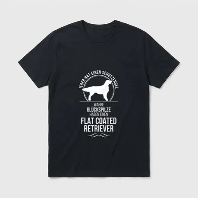 Flat Coated Retriever Schutzengel T-Shirt – Klassisches T-Shirt in Schwarz