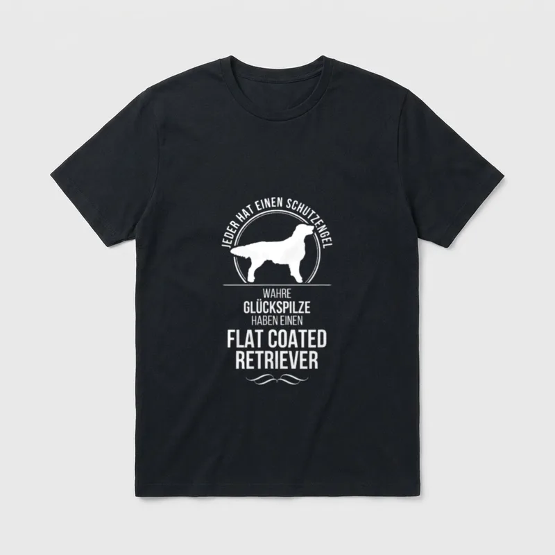 Flat Coated Retriever Schutzengel T-Shirt – Klassisches T-Shirt in Schwarz