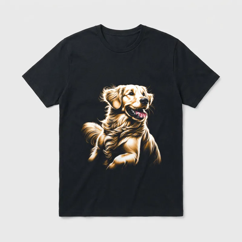 Verspielter Golden Retriever T-Shirt – Klassisches T-Shirt in Schwarz