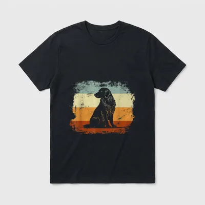 Retro Vintage Design Flat T-Shirt – Klassisches T-Shirt in Schwarz