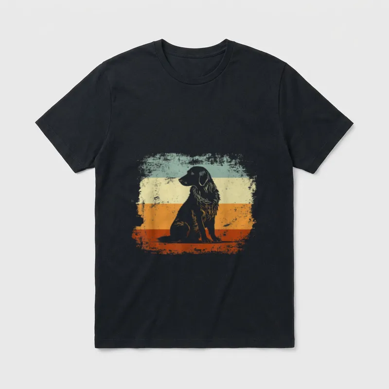 Retro Vintage Design Flat T-Shirt – Klassisches T-Shirt in Schwarz
