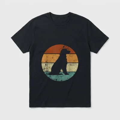 Flat Coated Retriever Hund Retro T-Shirt – Klassisches T-Shirt in Schwarz
