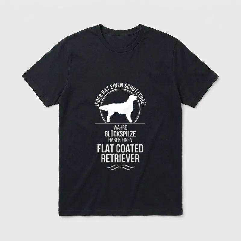 Flat Coated Retriever Schutzengel Hunde Hund T-Shirt – Klassisches T-Shirt in Schwarz