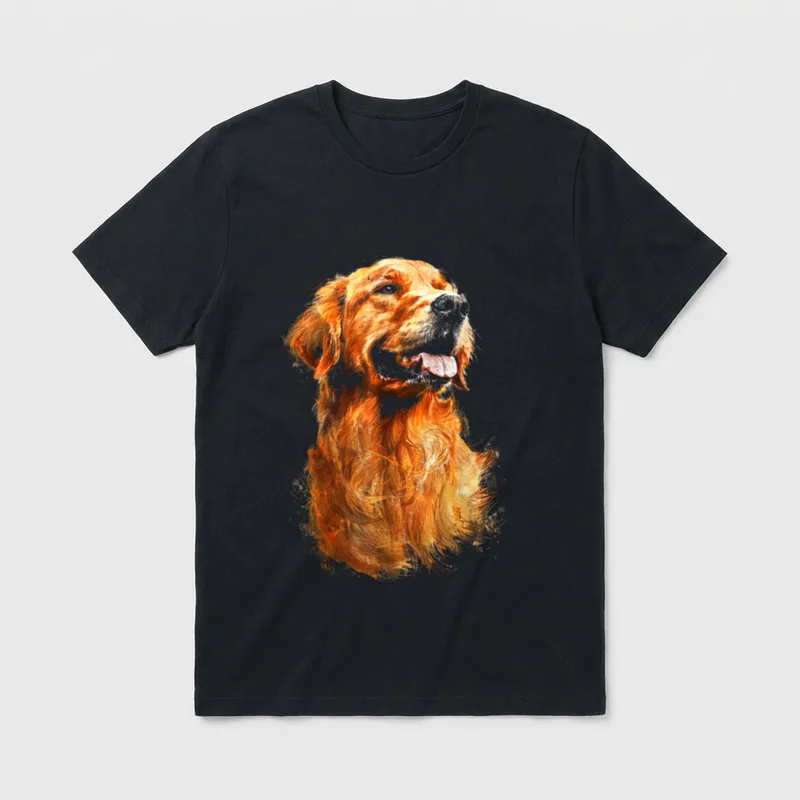 Golden Retriever Hund Grafik Haustier T-Shirt – Klassisches T-Shirt in Schwarz