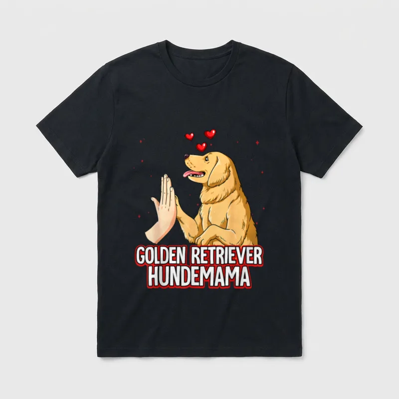Mama Golden Retriever T-Shirt – Klassisches T-Shirt in Schwarz