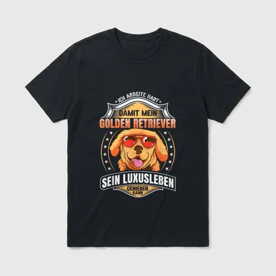 Golden Retriever T-Shirt 0087 – Klassisches T-Shirt in Schwarz