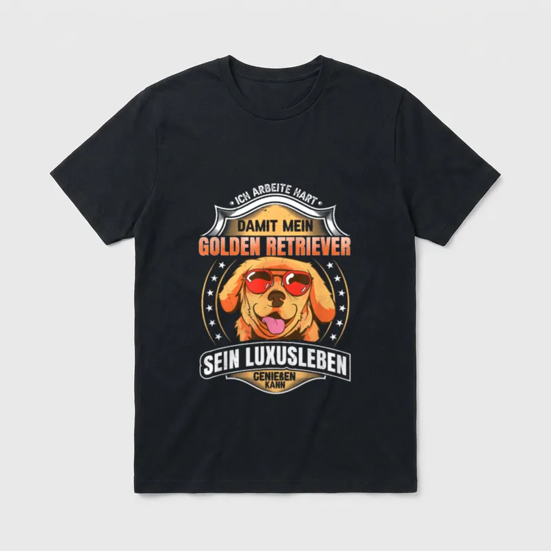 Golden Retriever T-Shirt 0087 – Klassisches T-Shirt in Schwarz