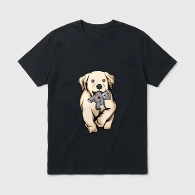 Golden-Retriever Golden Retriever Kuscheltier T-Shirt – Klassisches T-Shirt in Schwarz