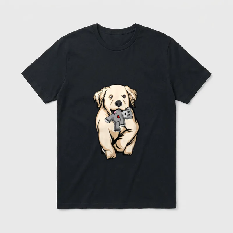 Golden-Retriever Golden Retriever Kuscheltier T-Shirt – Klassisches T-Shirt in Schwarz