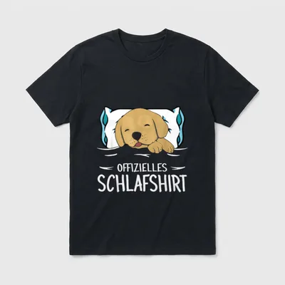 Offizielles Schlafshirt Hund Golden T-Shirt – Klassisches T-Shirt in Schwarz