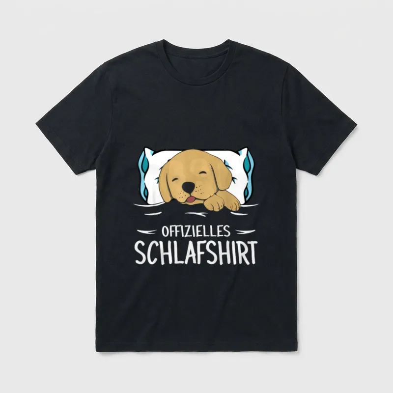 Offizielles Schlafshirt Hund Golden T-Shirt – Klassisches T-Shirt in Schwarz