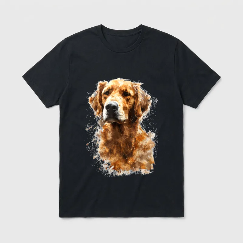 Golden Retriever Hundemotiv Pet T-Shirt – Klassisches T-Shirt in Schwarz