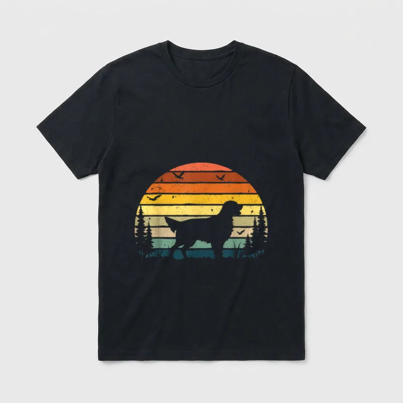 Flach beschichtet Retriever Mama T-Shirt – Klassisches T-Shirt in Schwarz