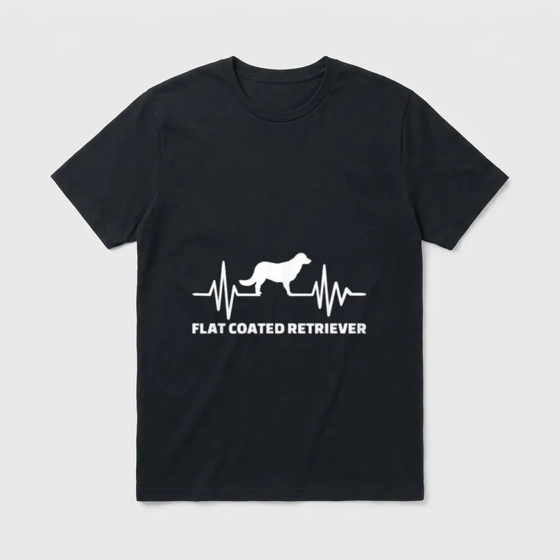 Flat Coated Retriever Puls T-Shirt – Klassisches T-Shirt in Schwarz