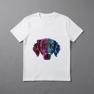 Farbenfroher Hund Flat Coated T-Shirt – Klassisches T-Shirt in Schwarz